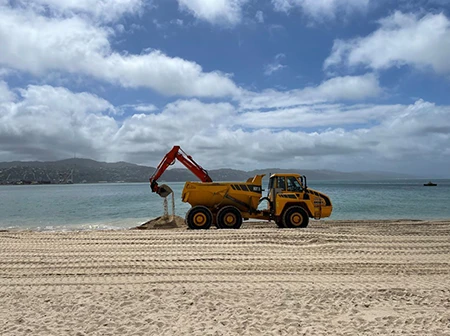 フレイバーグビーチ（Freyberg Beach）からオリエンタルベイ（Oriental Bay）への砂の移動を予定